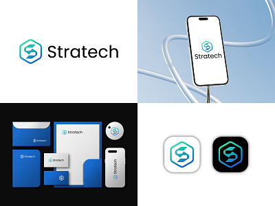 Stratech - Software, Innovation logo design, tech brand ai artificial intelligence brand identity branding company data science innovation it consulting letter s logo logo logo design minimalist logo modern logo software software logo design tech tech brand technology visual identity web3