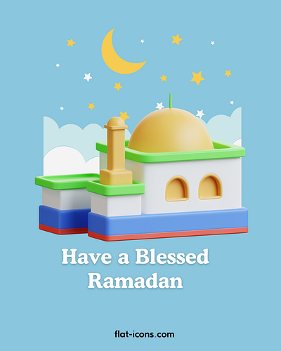 Have a Blessed Ramadan 3d branding design graphic design illustration