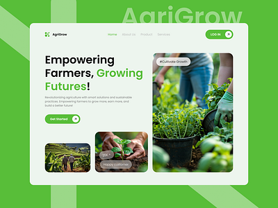 AgriGrow - Landing Page agriculture agrigrow dribbble herosection landingpage like new postdaily shot webdesign webpage