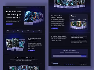 NFT Landing page attractive dark design landing page minimal design modern nft ui user experience user interface ux website