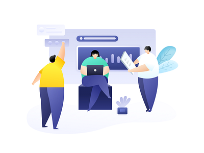 协作场景 app design illustration web 应用 插图
