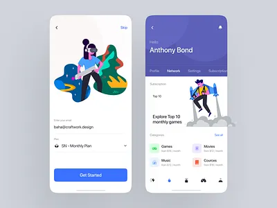 Stubborn Illustrations + App Design = 😍 app application application ui craftwork illustration landing svg ui vector web
