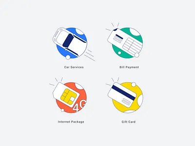 Illastration Set app bill bill pay card design designer gift card illustration internet internet pack payment sim simcard ui