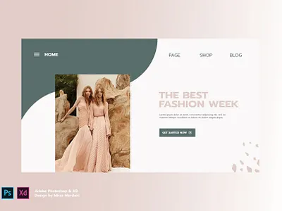 Fashion Ecommerce Header PSD and XD banner business ecommerce fashion header online page reatil ui ux vectote web website