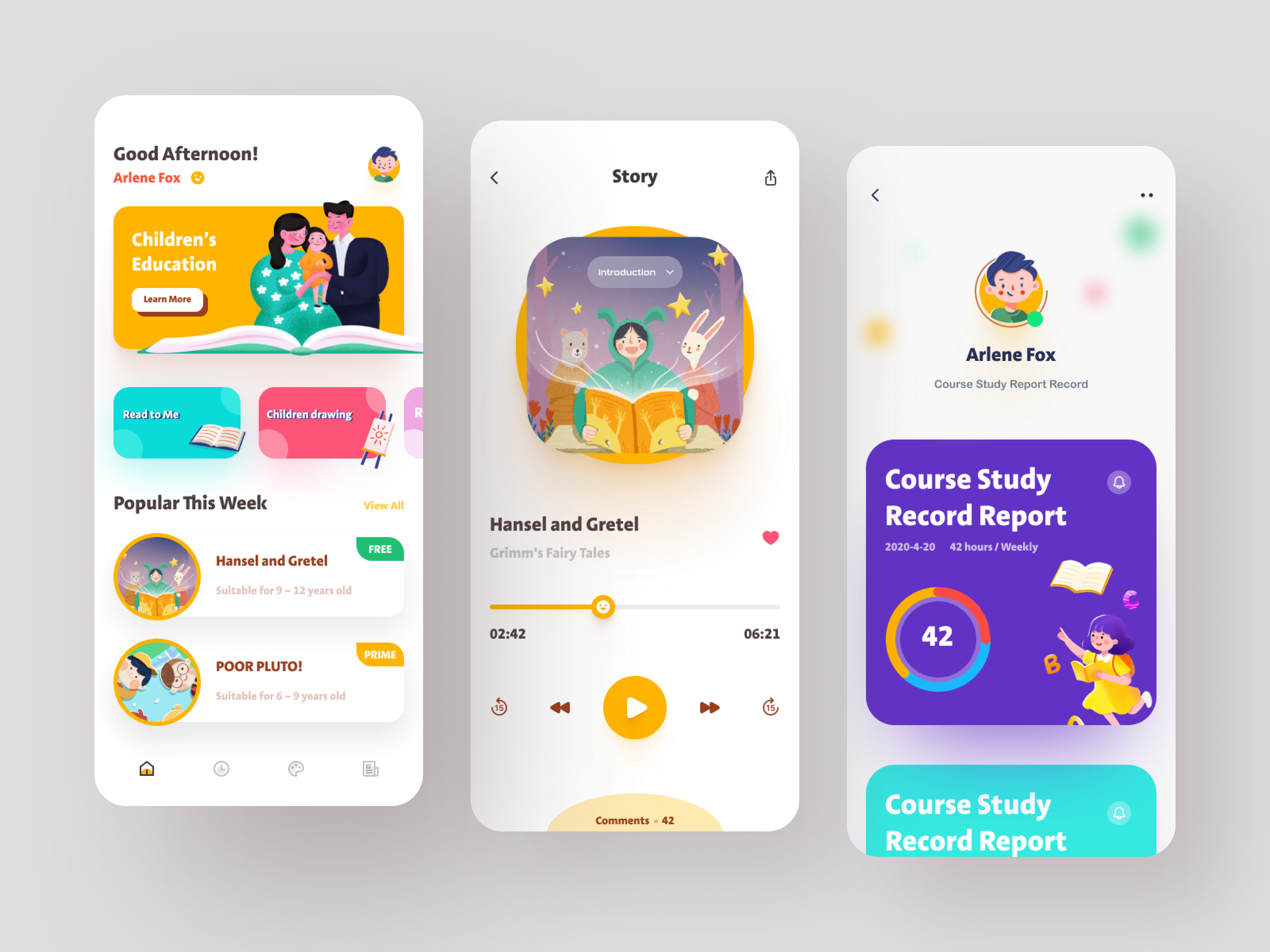 Example of Child education App Design