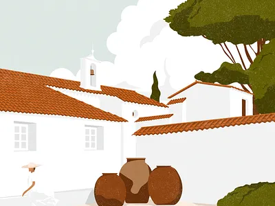 Hacienda del Sol architectural architecture digital editorial editorial illustration holiday illustration latin mediterranean mexico pool postcard spain spanish summer summertime travel travel illustration vacation white