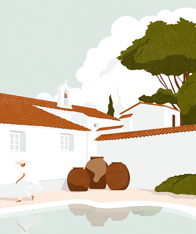 Hacienda del Sol architectural architecture digital editorial editorial illustration holiday illustration latin mediterranean mexico pool postcard spain spanish summer summertime travel travel illustration vacation white