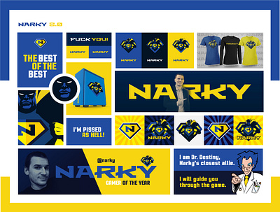 Narky 2.0 mood board branding gamer logo graphic design moodboard