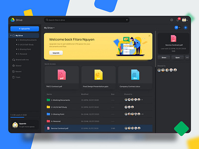 Google Drive Redesign darkmode fitaronguyen googledrive ui