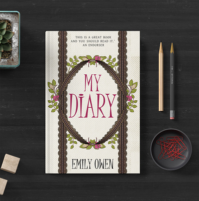 My Diary book cover design graphics designs illustration vector