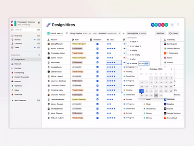 Dark Mode Table crm crm software dark dark mode dark theme database filter ui filters hiring light light mode light theme modals pipeline product relationships table table view ui ux