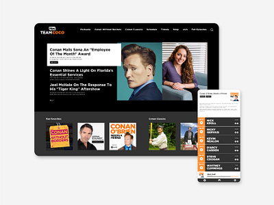 Conan O'Brien Web & Podcast Landing Page conan conan obrien design hollywood kathmandu minimal mobile nepal sketch tbs ui ux userinterface ux web webdesign