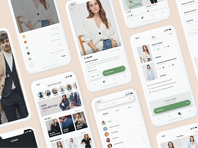 Bestseller App app branding clean clothes clothing design e comerce ecommerce ecommerce app fashion fashion app figma ios minimal mobile modern scandinavian ui ux web