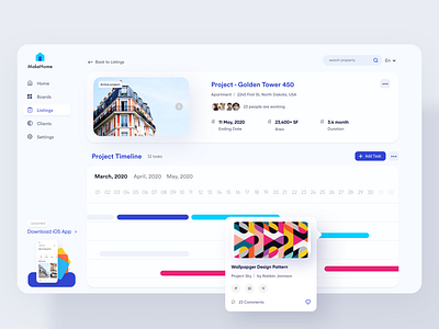 Real Estate Project Timeline buy sell design agency design support home listing mangment ofspace project management projects property realestate task timeline