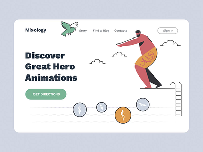 Mixology Animated V after effects animation characters design motion motion design ui ui8 ux