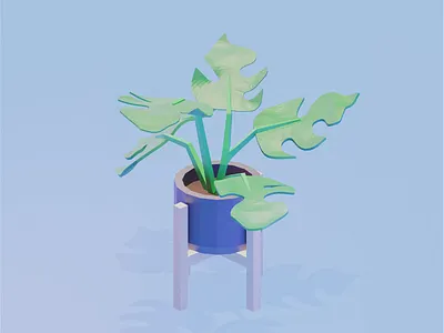 Monstera Lowpoly 3d 3dart illustration monstera plant render