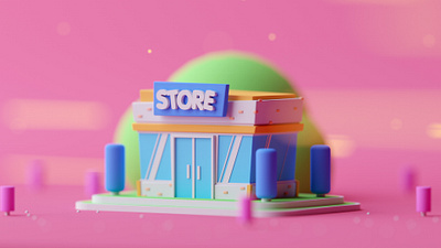 Store Level 1 3d c4d cinema 4d fantasy game design illustration isometric isometric room lowpoly octane