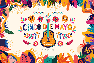 Cinco de Mayo Mexico collection abstract abstract art abstract design art background cinco de mayo design elements file flowers holidays illustration jpg mexican mexico collection png files poster poster design skull vector