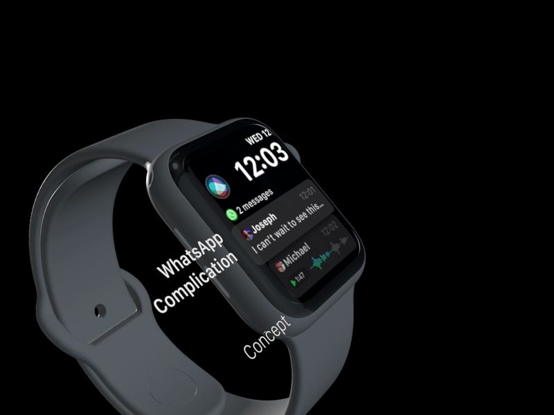 WhatsApp Complication for Apple Watch (concept) animation app app design apple apple watch design ui ux watch os