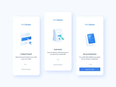 Mobile Loan App Onboarding Screens clean design illustration illustrations minimal mobile ux onboarding onboarding screen ui ux