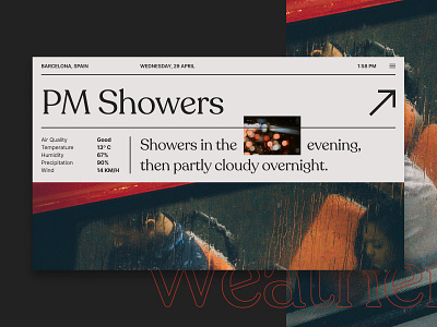 Weather UI Experiment app editorial editorial design interface photograhy product design ui ux weather