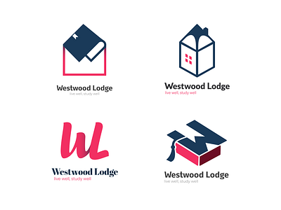 Westwood Lodge Logo Concepts accommodation logo branding clean education logo flat icon icon artwork lodge logo logo logo design logodesign logotype school logo simple