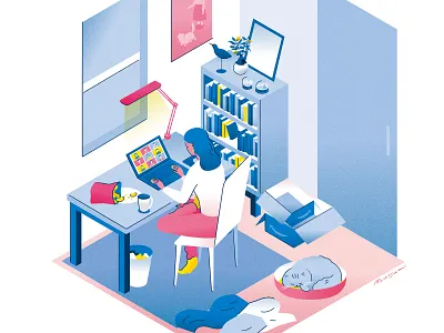 remotework #01 illustration remotework room