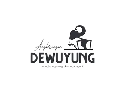 Angkringan Dewuyung angkringan flat logo minimalist simple white