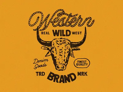 Western badge design badges branding clothing handdrawn illustration t shirt design vintage vintage badge vintage design