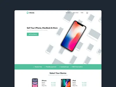Whistle Landing Page & Web App iphone iphonex marketplace product design ui uiux uxdesign webapp webapp design