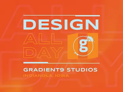 Design All Day badge emblem gradient gradient9 gradients iowa studios text type web design