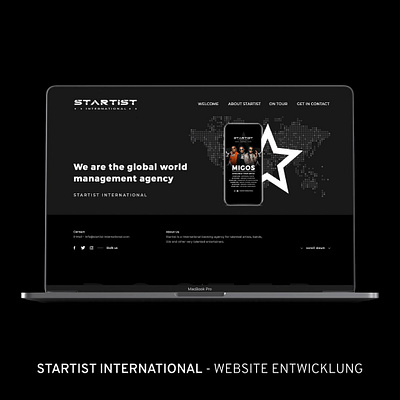 Startist International - Webdesign & code artist black clean contao css design html musik simple song webdesign website wordpress