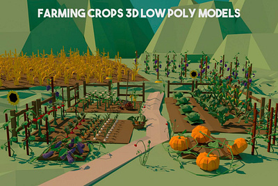 Free Farming Crops 3D Low Poly Pack 3d crops game assets gamedev low poly low poly lowpoly lowpolyart