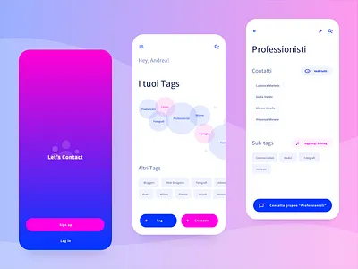 Contacts and Tags App app comunication contact list graphic interface lists messages messaging app mobile app startup tags ui ux visual