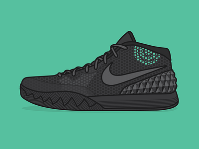 Kyrie 1 "Driveway" basketball black on black design illustraion kicks kyrie kyrie irving nba nike nike shoes shoes sneakers vector vector art vector illustration