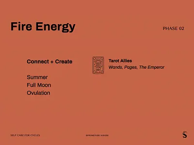 fire energy branding cycles fire phases self care tarot typography zodiac