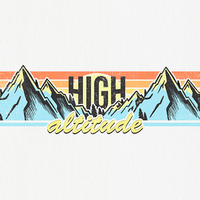 High Altitude canvas design drawing gritty high illustration illustrator mountains photoshop procreate retro sunset typography vintage