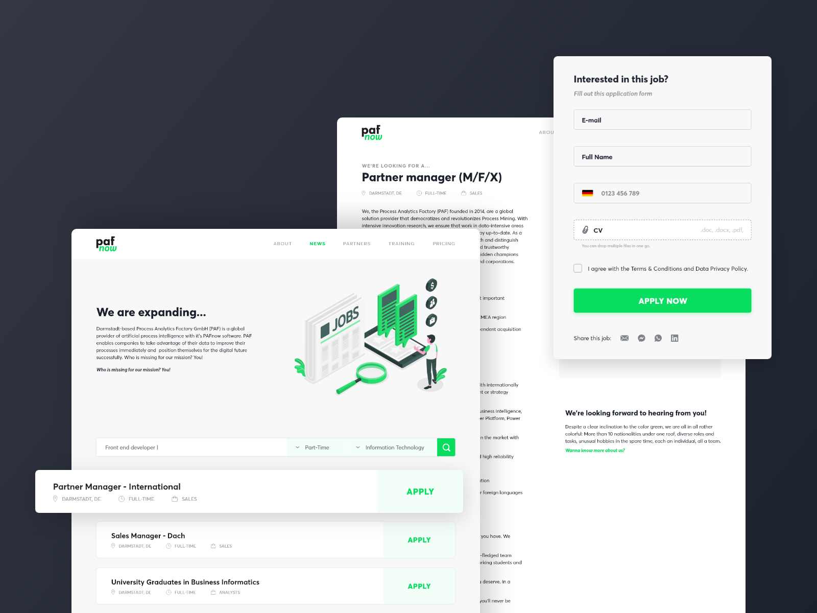 Example of Website Design & Development