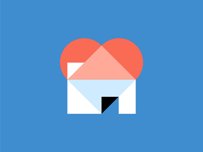 Stay at Home 🏠❤️ abstract agency app branding geometry hause heart home icon icons identity illustrations logo love mark neopix visual identity website