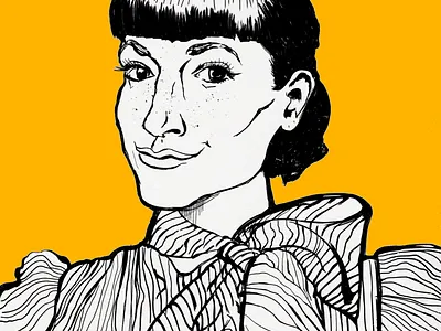 Portrait character design illustraion minimal ui woman