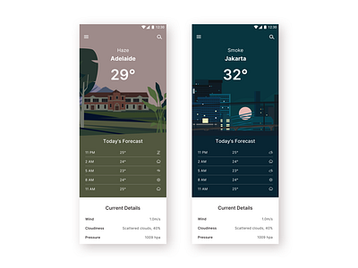 Hazy Day & Smoky Night adelaide appdesign dailyui illustration jakarta malaysia material design ui ui design uiux