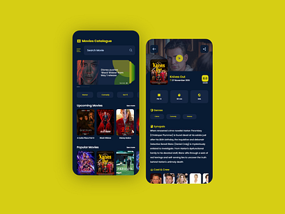 MovieCatalogue app dark dark mode dark ui design mobile mobile app mobile app design mobile design mobile ui ui uidesign uiux ux