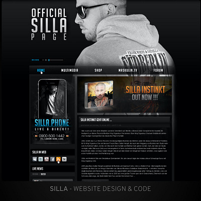 SILLA INSTINKT Webseite - 2012 artist berlin code deutschrap künstler maskulin musiker rapper silla südberlin web webdesign website website concept website design wordpress