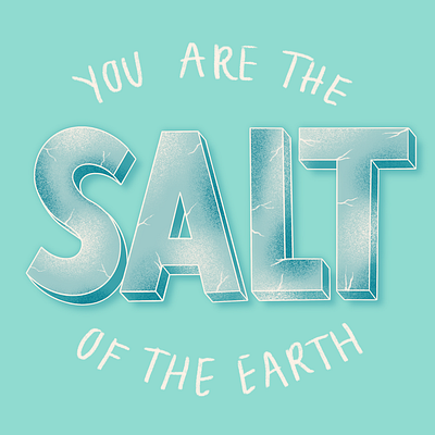 Matthew 5:13 bible blue hand lettering illustration salt salt of the earth typography