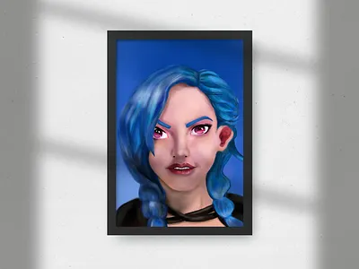 jinx blue hair drawing frame game illustration jinx league of legends lol manga studio