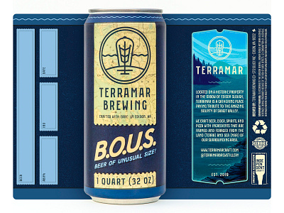 Beer Of Unusual Size! ale beer branding brewery brewing can cider crowler growler illustration packaging washington