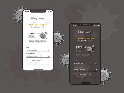 Mobile Billing Inquiry for COVID19 cebu covid 19 covid19 lapu lapu mobile ui philippines pinoy themes ui ux website design