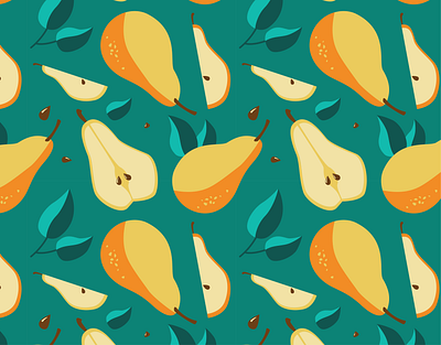 Pear pattern colourful design food illustration fruit fruits illustration illustrator paper craft pattern pear print print design seamless textile print vector