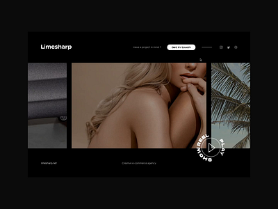 Limesharp Carousel - Mini site animation carousel drag explore grid interface motion portfolio product design typography ui uiux web webdesign website