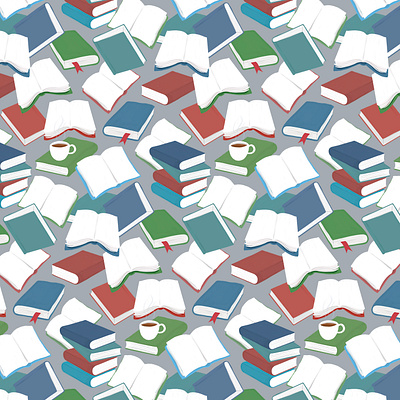 Reading Nook bookstore digital illustration illustration literacy procreate reading repeat pattern surface design surface pattern